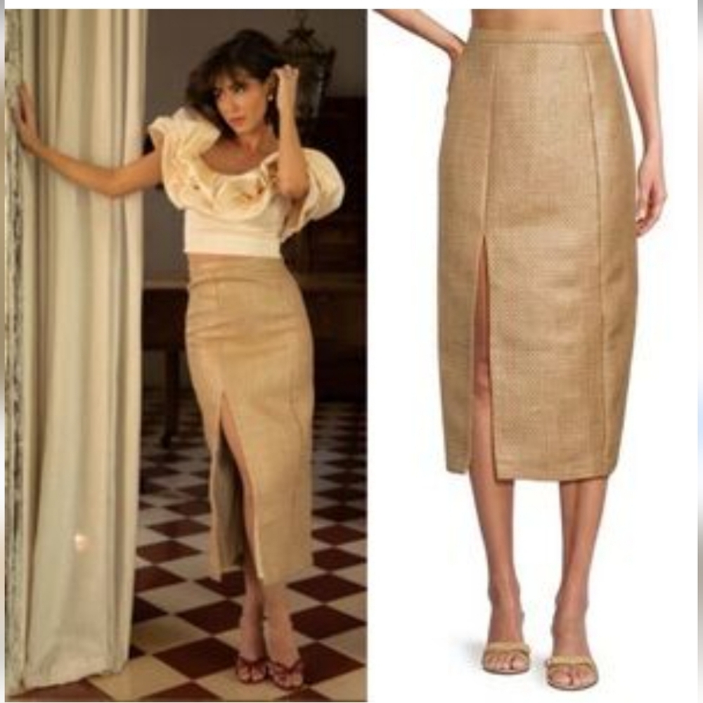 ANTONIO MELANI Tan Pencil Skirt